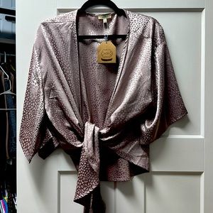 Kori short kimono tied mocha size small